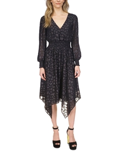 Женское платье-миди с металлическим эффектом до середины голени Petites, черный Michael michael kors