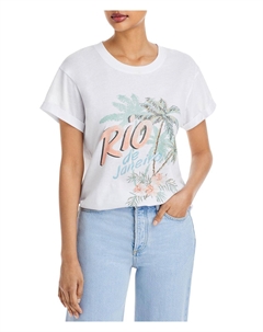 Женская футболка с графическим принтом и манжетами, цвет white rio de janeiro Chaser