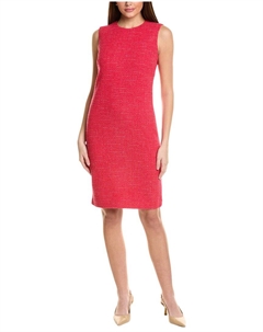 Платье-футляр из твида, красный St. john