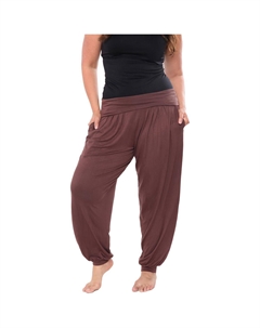 Плюс женские трикотажные брюки-джоггеры с застежкой-молнией, коричневый White mark