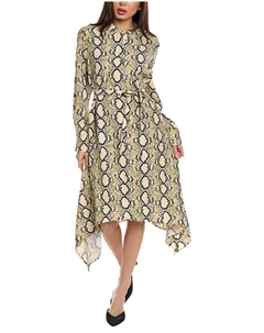 Платье-рубашка с воротником-стойкой, желтый St. john