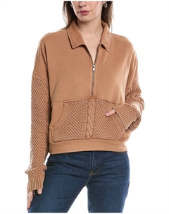 Пуловер с застежкой-молнией на половину длины, коричневый Chaser