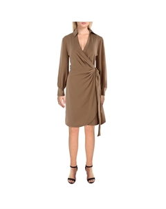 Женское платье-халат с воротником выше колена, коричневый Lauren ralph lauren