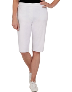 Плюс женские однотонные трикотажные шорты-бермуды, белый Alfred dunner