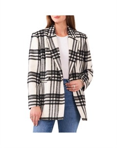 Женский двубортный пиджак в клетку с заостренным воротником, цвет new ivory Vince camuto