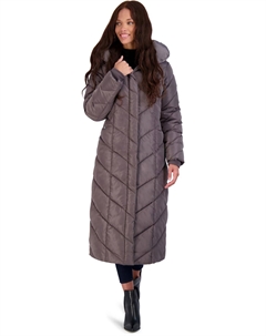 Женское стеганое макси-пальто с флисовой подкладкой, цвет titanium Steve madden