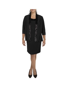 Женский трикотажный блейзер без воротника с бархатной отделкой, черный R&m richards