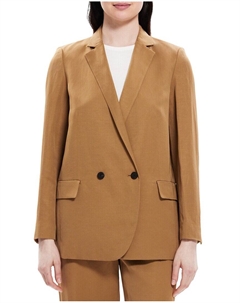 Двубортный блейзер из льняной ткани, цвет tan Theory