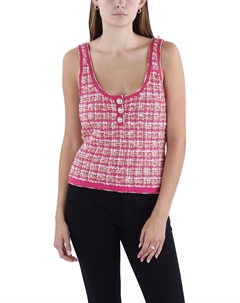 Женский твидовый летний топ с халтером, цвет coral peonie Guess