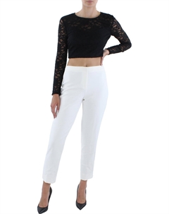 Юношеская женская кружевная кофта с круглым вырезом, укороченная, черный Teeze me