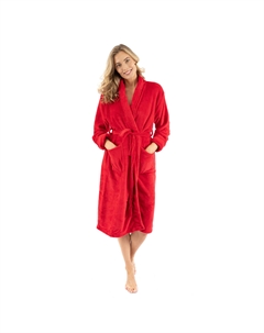 Женский флисовый халат, красный Leveret