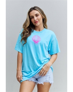 Футболка большого размера с графическим принтом «More Beach Days», цвет aqua Fashnzfab