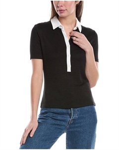 Трикотажная рубашка-поло с пуговицами, черный Rag & bone