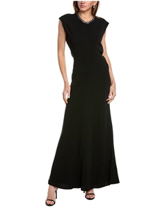 Платье макси из крепа от Marie, черный Rag & bone