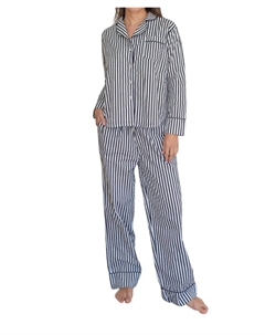 Пижамный комплект Zee Zee с длинными рукавами в черно-белую полоску Denise rae
