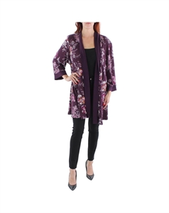 Плюс Женский трикотажный блейзер с цветочным принтом, цвет eggplant R&m richards