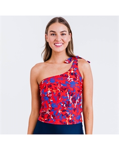 Женский укороченный топ для плавания Layla на одно плечо со встроенным бюстгальтером, цвет red resort Calypsa