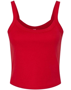 Женская майка с микроребристым узором и тонкими бретельками, цвет solid red blend Bella+canvas