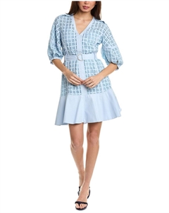 3.1 Платье в клетку из тафты Phillip Lim, синий 3.1 phillip lim