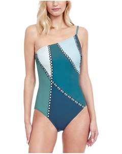 Modern Shades одно плечо цельный купальник, синий Gottex