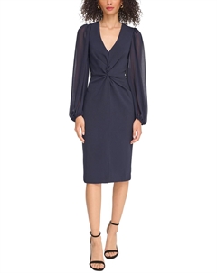 Женское коктейльное и вечернее платье длиной до колена с рукавами епископа Vince camuto