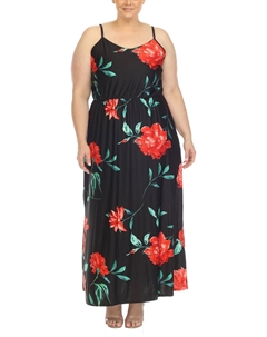 Длинное макси-платье с разрезом по бокам для женщин, черный/красный White mark