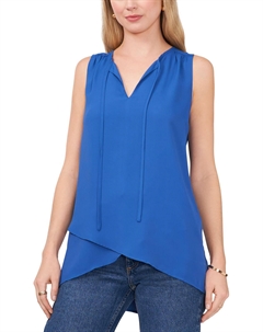 Женская рубашка-тюльпан с V-образным вырезом, цвет sapphire blue Vince camuto