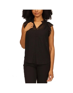 Женская шифоновая блузка с оборками Petites, черный/золотой Michael michael kors
