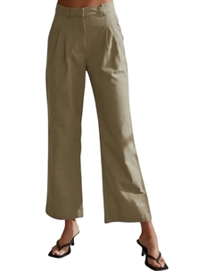 Брюки из льняной смеси цвета мох, цвет moss Crescent