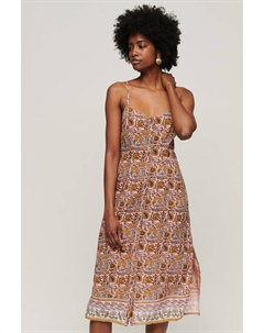 Платье миди с принтом и пуговицами, розовый Superdry