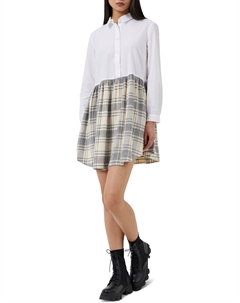 Женское фланелевое мини-платье-рубашка, цвет classic cream multi French connection