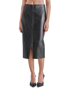 Женская юбка Hayes из искусственной кожи с тиснением миди, черный Steve madden