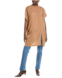 Пончо Luxe из шерсти и смеси кашемира, коричневый Brodie cashmere