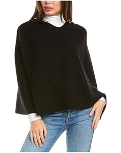 Пончо с капюшоном из шерсти и смеси кашемира, черный Forte cashmere