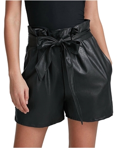 Женские шорты Paperbag Waist с высокой талией и покрытием, черный Commando