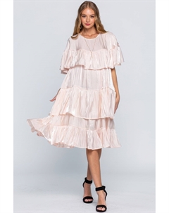 Женское платье миди с оборками, розовый Fashnzfab