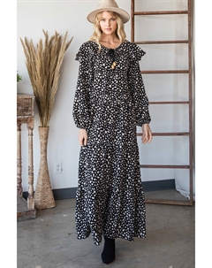 Платье макси в стиле бохо, черный Fashnzfab