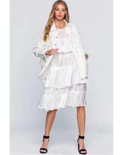 Женское платье миди с оборками, белый Fashnzfab