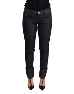 Женские хлопковые джинсы Skinny Folded Hem Trouser, синий Ermanno scervino