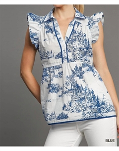 Топ с принтом пейзажа Lilabet белого цвета Umgee