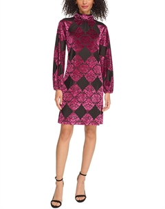 Женское бархатное осеннее мини-платье, цвет magenta Vince camuto