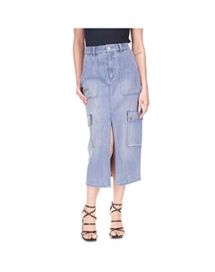 Женская джинсовая юбка-карго с карманами, цвет blue vintage wash Michael michael kors