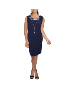 Плюс Женское трикотажное платье без рукавов, цвет peacock R&m richards