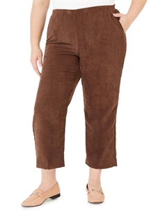 Плюс Женские Комфортные Классические Вельветовые Брюки, коричневый Alfred dunner