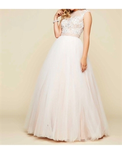 Бальное платье из тюля с иллюзией декольте цвета слоновой кости/телесного цвета Mac duggal