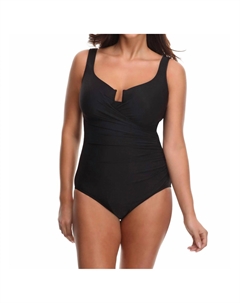 Слитный купальник Escape на косточках большого размера черного цвета Miraclesuit