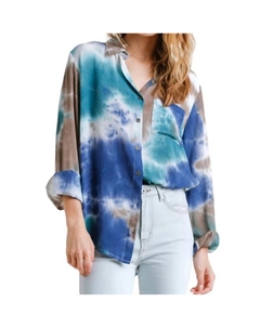 Блузка Hidden Gem Tie Dye зеленого/коричневого цвета Umgee