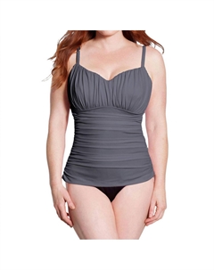 Большой размер Rialto цельный купальник в сине-сером цвете Miraclesuit