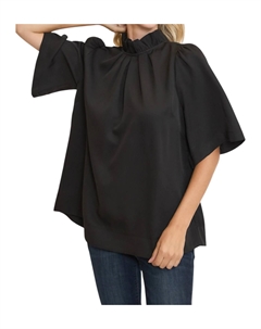 Топ с рукавами-колокольчиками и завязкой-бабочкой черного цвета Umgee