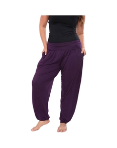 Плюс женские трикотажные брюки-джоггеры с застежкой-молнией, фиолетовый White mark